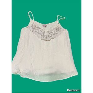 Pixley Boho 100% Rayon Cami Top with Lace details Size Large